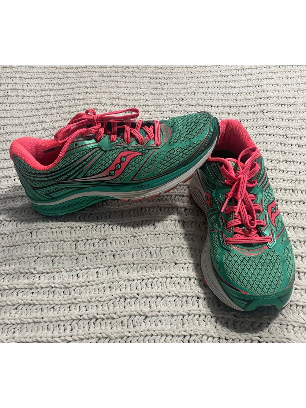 Saucony Everun iBR+ Sneakers Running Shoes Womens 9.5 S10295-4 61464 Teal Pink